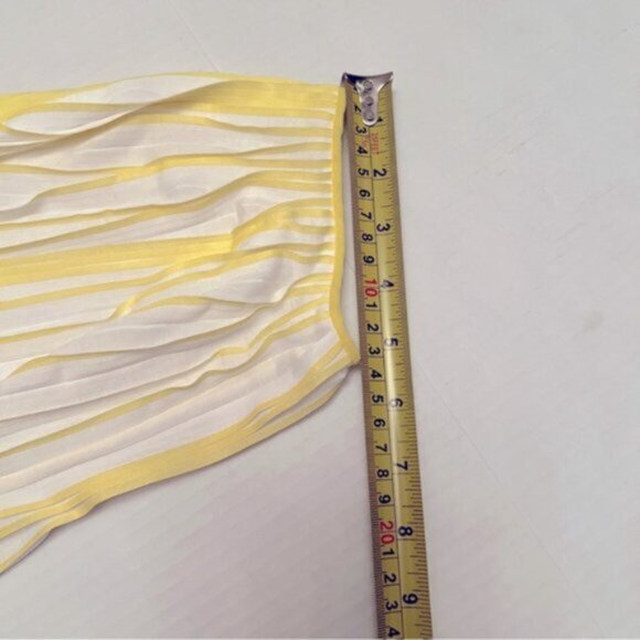 Diane von Furstenberg * Yellow Pleated Peasant 'Keoni' Top Blouse EUC Sz 12 - Picture 13 of 14